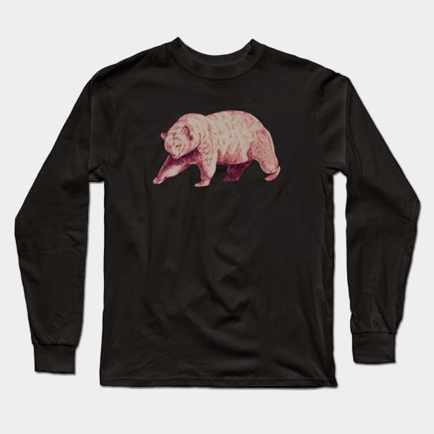 Hand Drawn Grizzly Bear Long Sleeve T-Shirt by banditotees